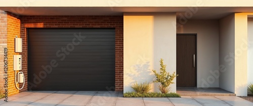 Obraz na płótnie Modern Brick Home Entrance. Generative AI w salonie