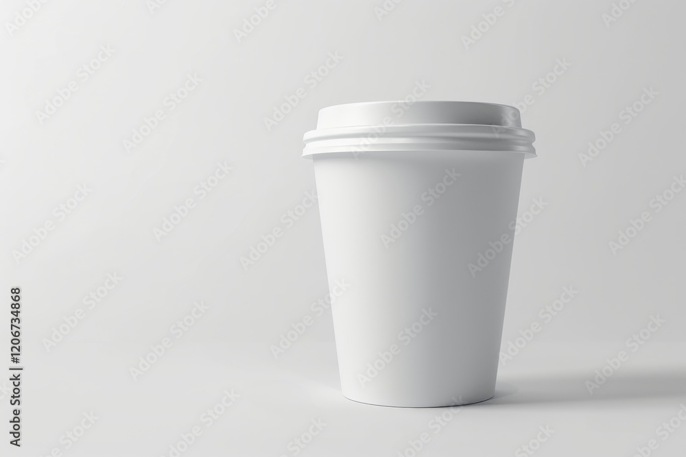 Blank white disposable coffee cup with lid. Blank white disposable coffee cup with lid.