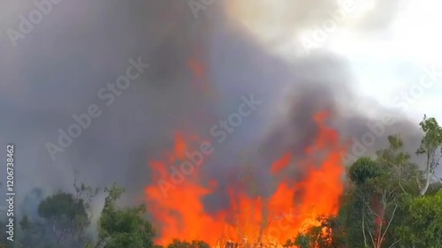 Wallpaper Mural Aerial View of the Amazon in Flames Torontodigital.ca