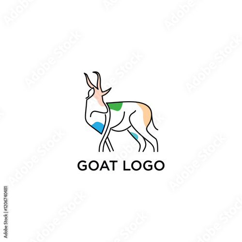 goat logo vector outline style