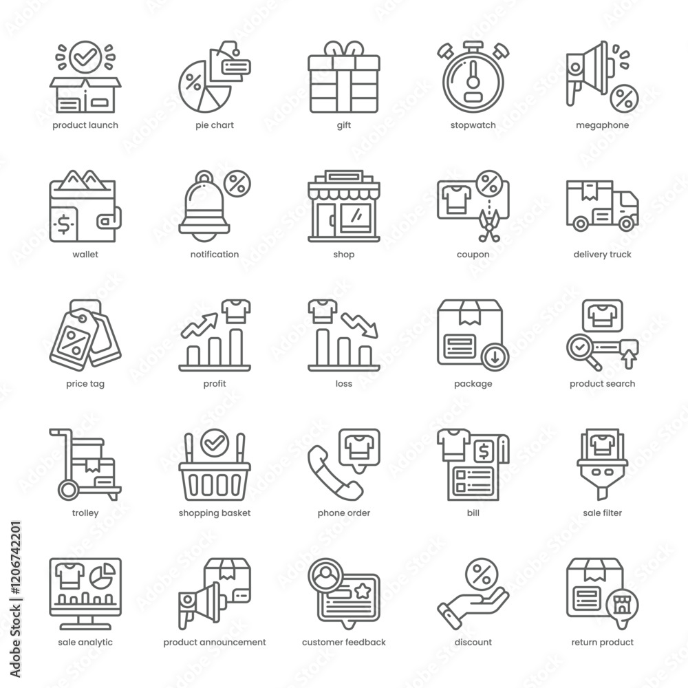 Sale Analytic Icon pack for your website, mobile, presentation, and logo design. Sale Analytic Icon outline design. Vector graphics illustration and editable stroke. Sale Analytic Icon pack for your website, mobile, presentation, and logo design. Sale Analytic Icon outline design. Vector graphics illustration and editable stroke.
