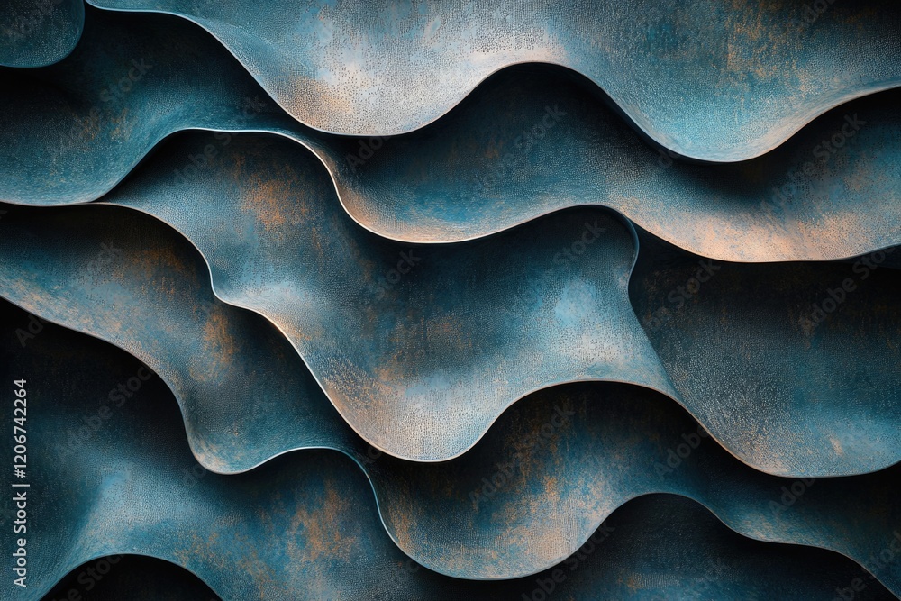 Metal surface with waves Metal surface with waves