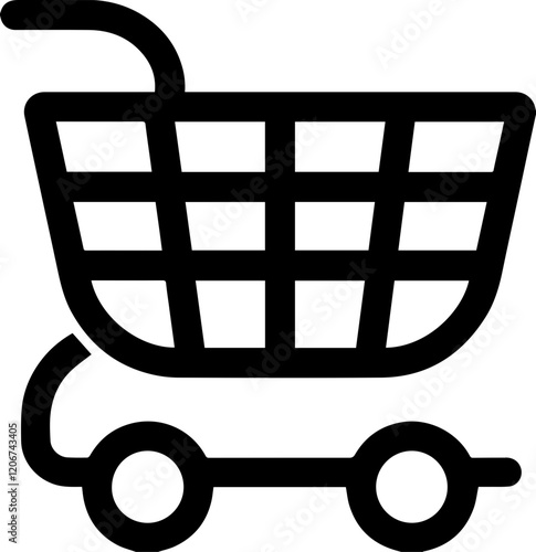 쇼핑 카트의 흑백 선화 디자인