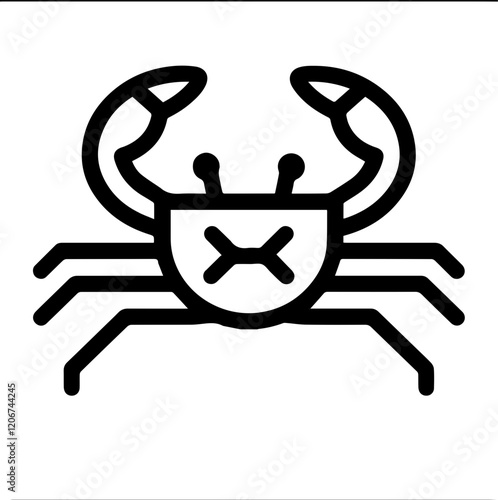 교차한 집게발이 돋보이는 게 아이콘