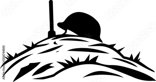 헬멧을 착용한 병사를 묘사한 군사 아이콘