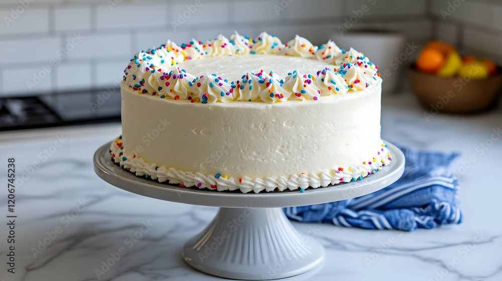 Kitchen, frosted cake, sprinkles, celebration Kitchen, frosted cake, sprinkles, celebration