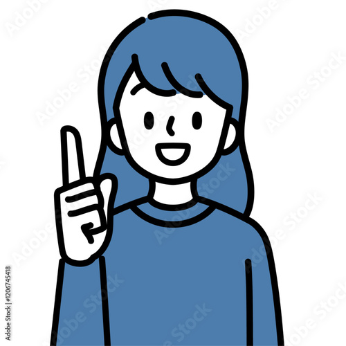 人差し指を立てている女の子