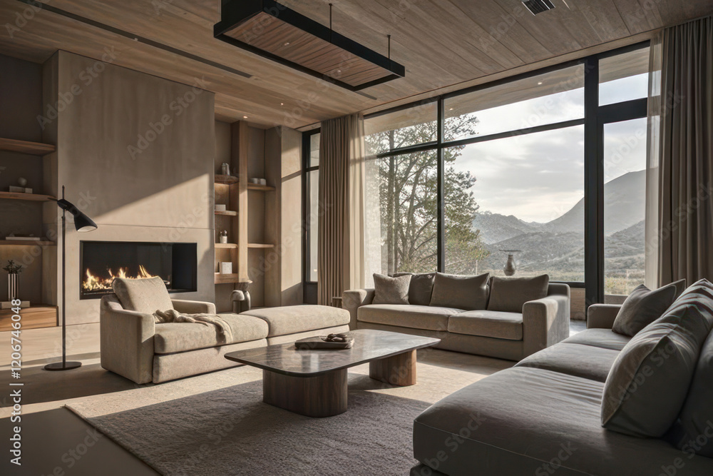 Fototapeta premium Unfinished Luxury Home Interior Design