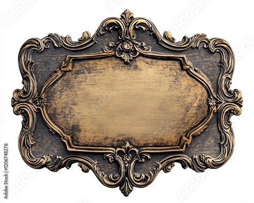 Vintage Ornate Decorative Frame with Blank Center for Text