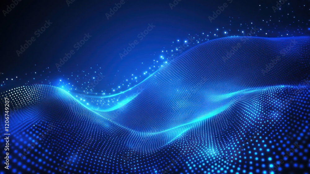 Abstract Blue Digital Wave Background Abstract Blue Digital Wave Background