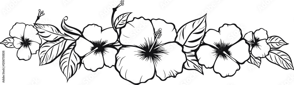 Hibiscus flower corner drawing Hibiscus flower corner drawing