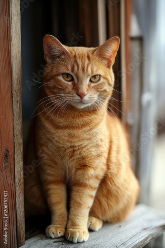 Wallpaper Mural Orange Cat on Window Sill Torontodigital.ca