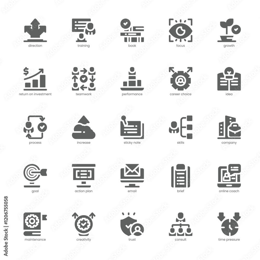 Fototapeta premium Career Coaching Icon pack for your website, mobile, presentation, and logo design. Career Coaching Icon solid design. Vector graphics illustration and editable stroke.