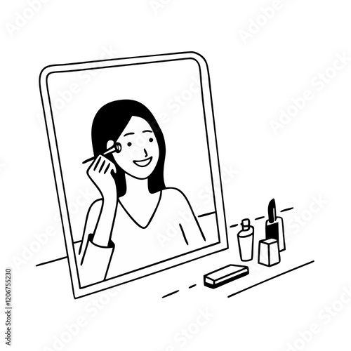 化粧をする女性
