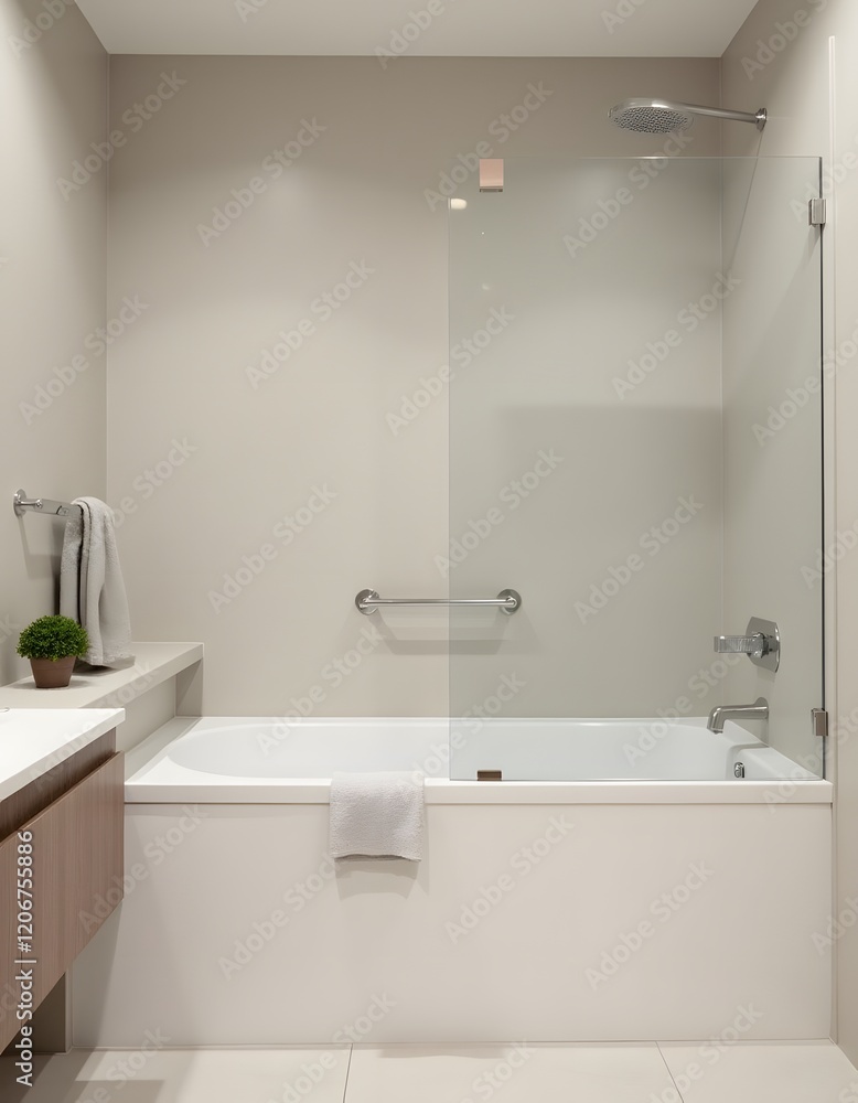 custom made wallpaper toronto digitalModern Minimalist Bathroom with Freestanding Tub Shower and Glass Enclosure