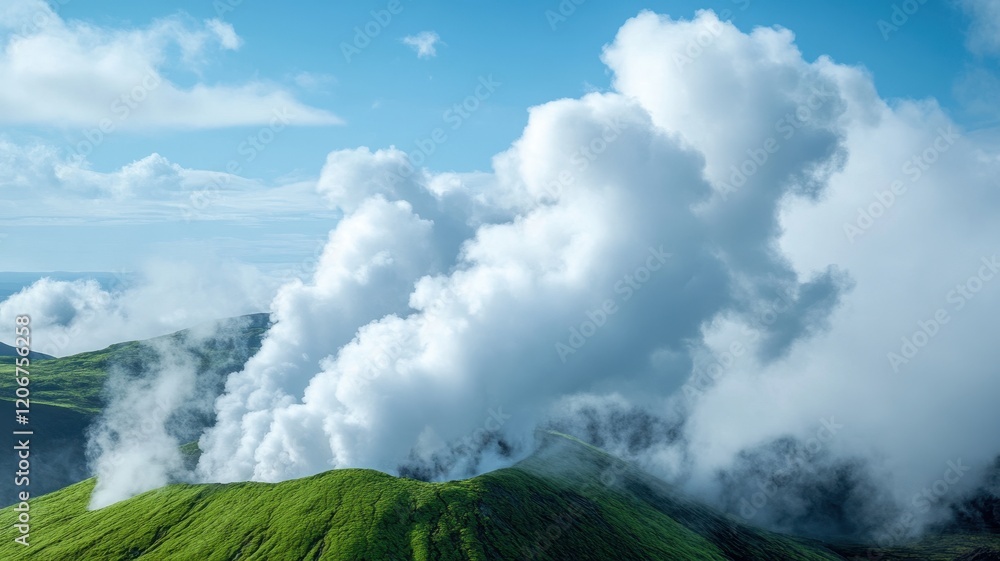 Steam Rising from a Geothermal Power Plant: Harnessing Nature's Energy for Sustainable Power Generation Steam Rising from a Geothermal Power Plant: Harnessing Nature's Energy for Sustainable Power Generation