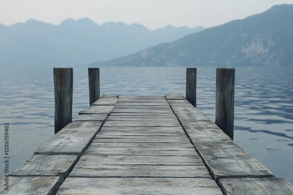 Fototapeta premium Wooden pier at mountain lake