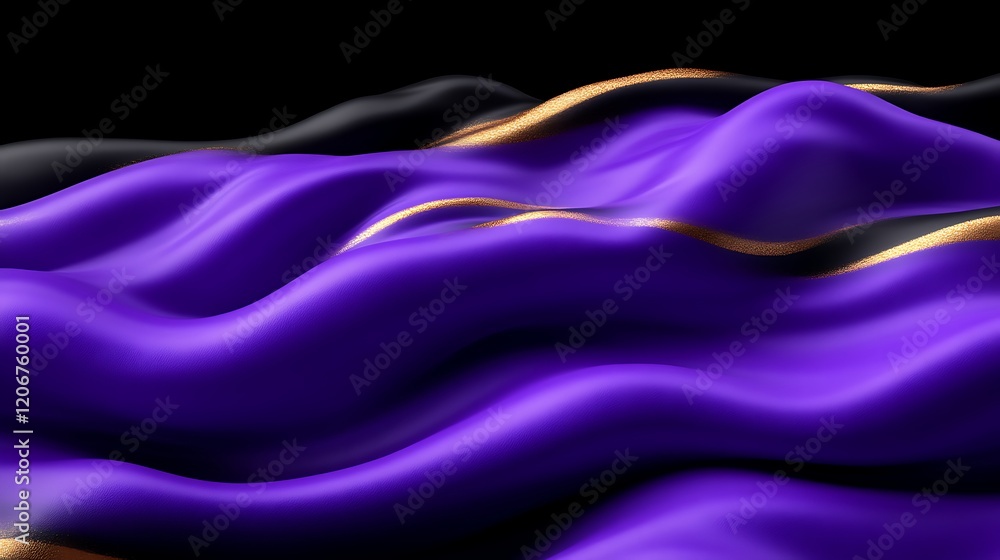 Obraz premium Abstract Purple Gold Black Wave Pattern Design