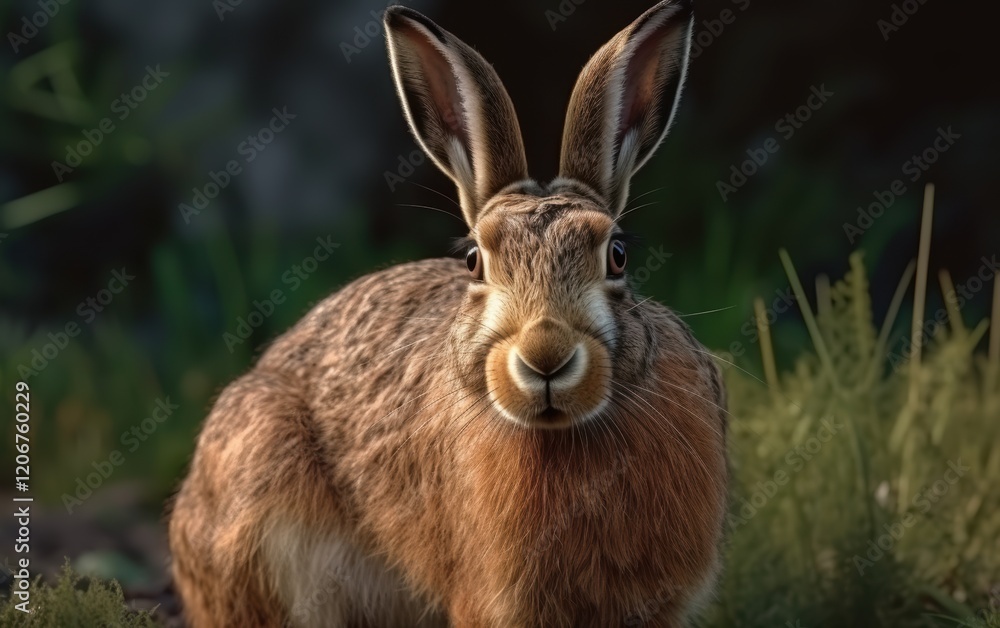 A Curious Hare Gazing at the Camera A Curious Hare Gazing at the Camera