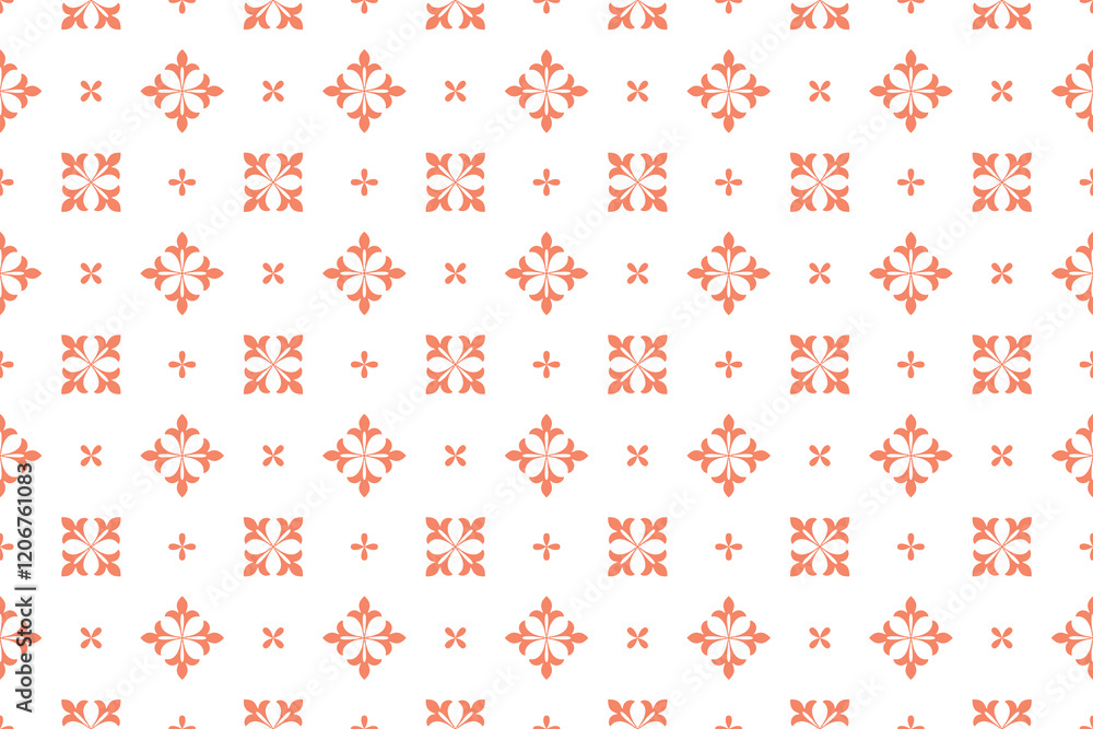 Flower geometric pattern. Seamless vector background. White and pink ornament Flower geometric pattern. Seamless vector background. White and pink ornament