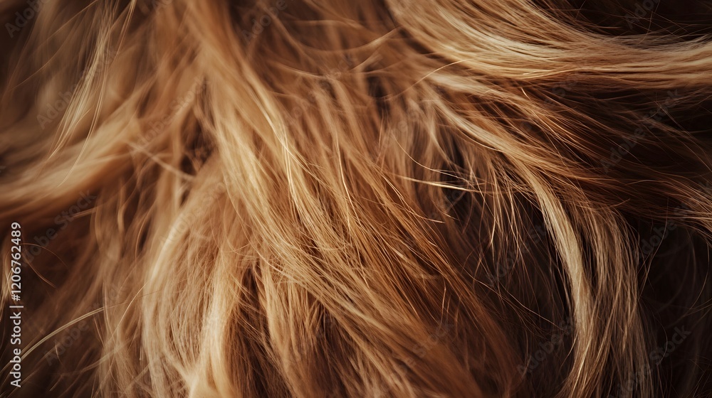 Naklejka premium Golden Brown Hair Texture Close Up
