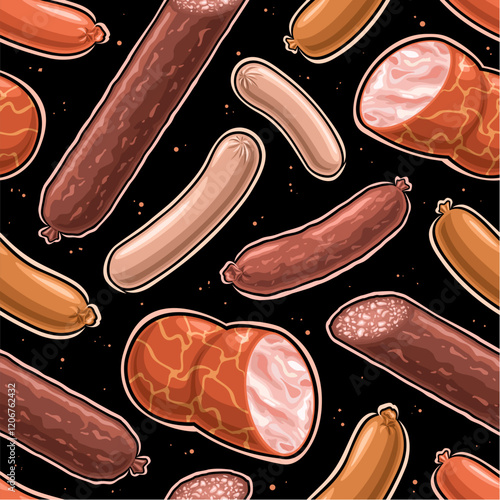 Vector Sausage Seamless Pattern