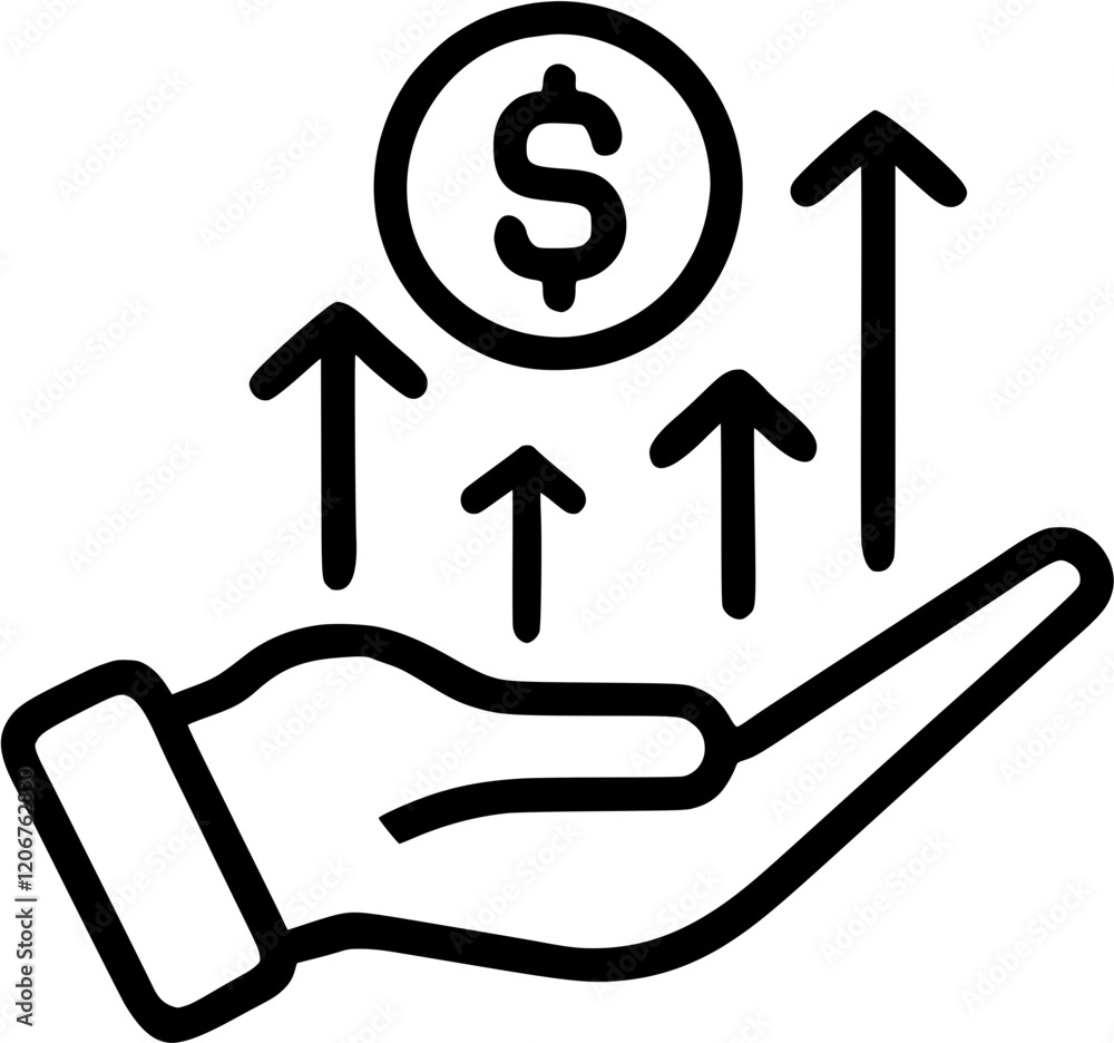 Stock in outline icon style, Investment theme. Stock in outline icon style, Investment theme.