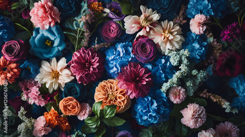 Wallpaper Mural Colorful floral arrangement with a variety of blooms in vibrant hues and textures Torontodigital.ca