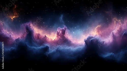 Wallpaper Mural Cosmic Nebula Landscape of Purple and Blue Hues Torontodigital.ca