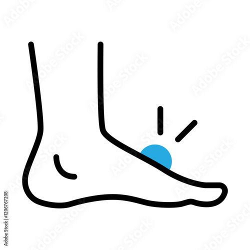 Corn Removal. Foot Health, Callus Treatment, Pain Relief. Vector Editable Stroke Icon.