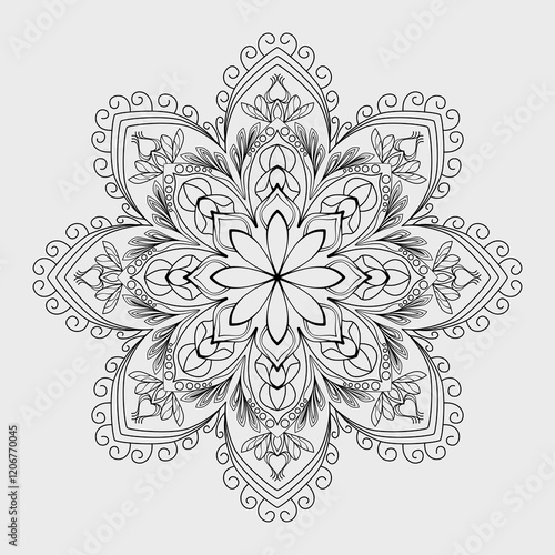 mandala light white background for making gift wrapping paperconcatenated from geometric shapes