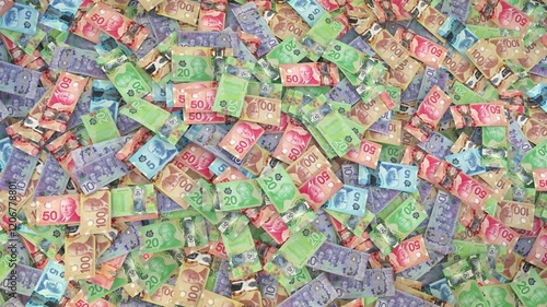 Canadian Dollar Note Background in Loop
