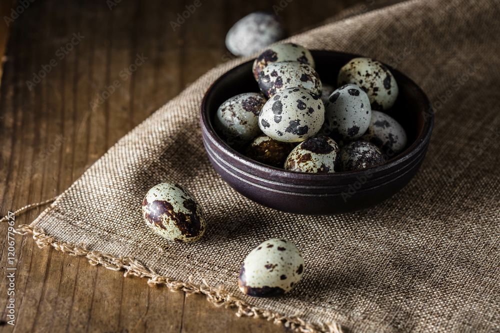 Quail eggs on wooden background Quail eggs on wooden background