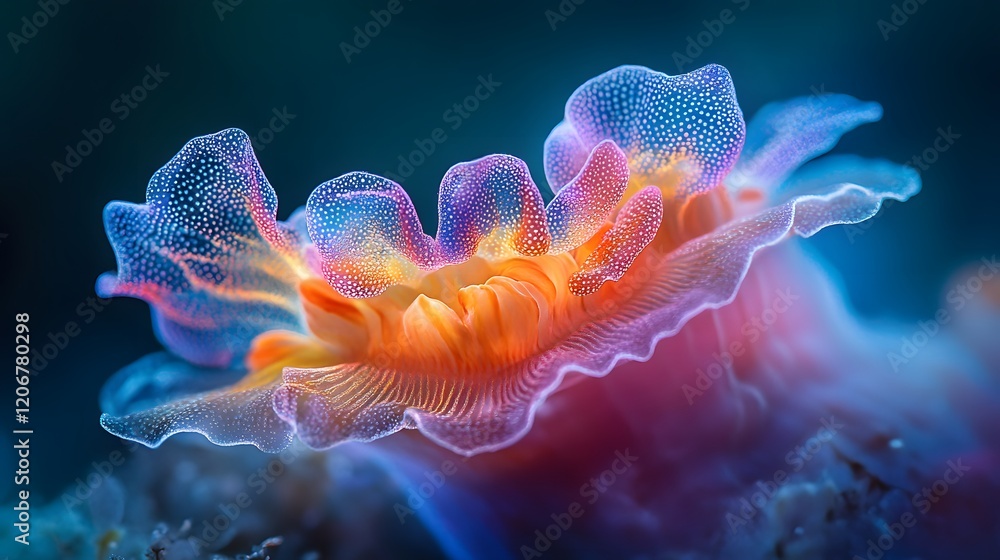 Naklejka premium Vibrant Underwater Sea Creature Displays Intricate Detail