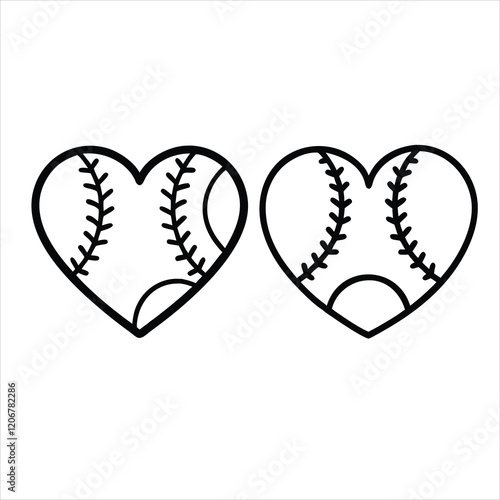 Vintage Baseball Stitches Vector Illustration
