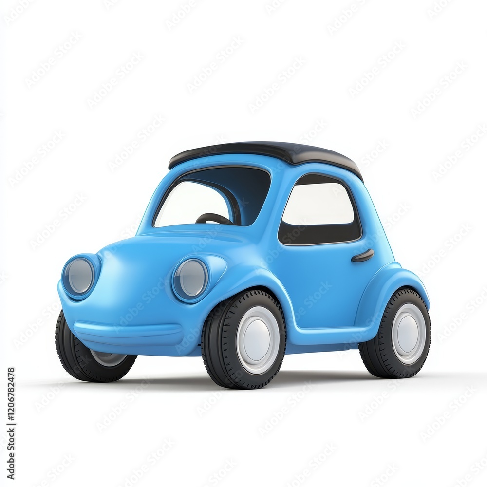 Cute cartoon blue car isolated on white background. Cute cartoon blue car isolated on white background.