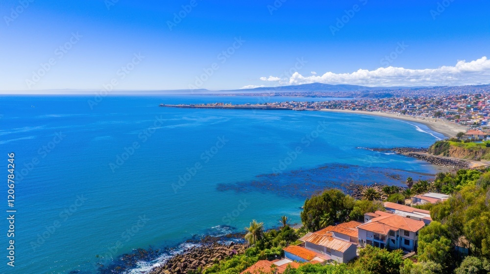 Obraz premium Coastal City Seascape
