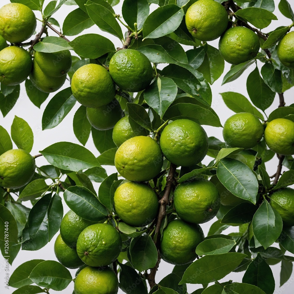 custom made wallpaper toronto digitalA lime tree covered in fresh green limes, displayed against a plain white background.