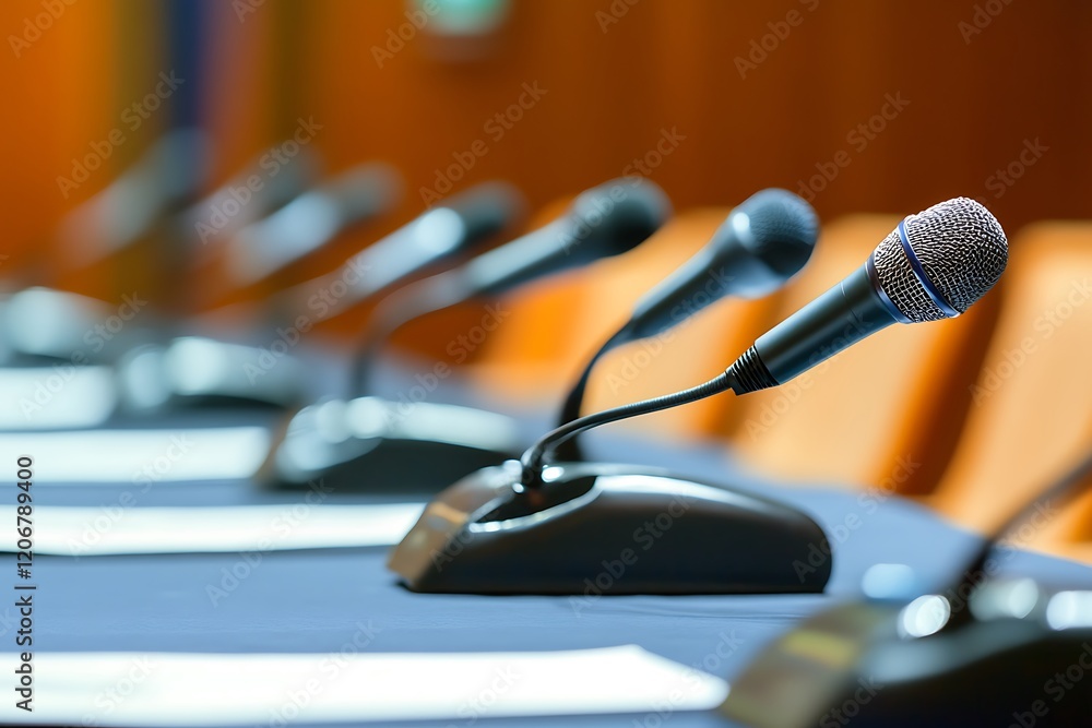 Meeting microphones ready for discussion Meeting microphones ready for discussion