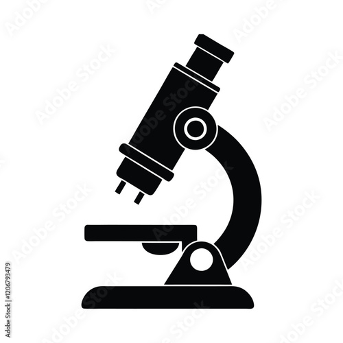 Black silhouette of a microscope