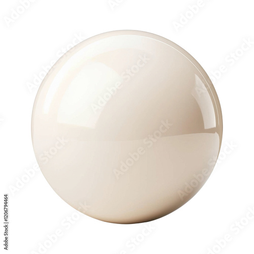Smooth cream-colored sphere on a transparent background