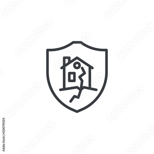 Earthquake Insurance line icon