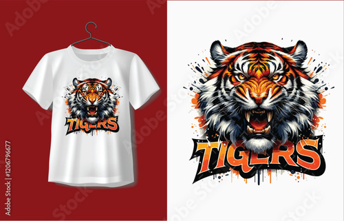 Tiger logo t-shirt design.