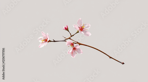 Single Plum Blossom Branch with Dainty Flowers