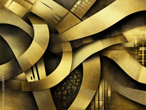 Wallpaper Mural Abstract art curves gallery exhibition digital artwork modern environment close-up view artistic expression Torontodigital.ca