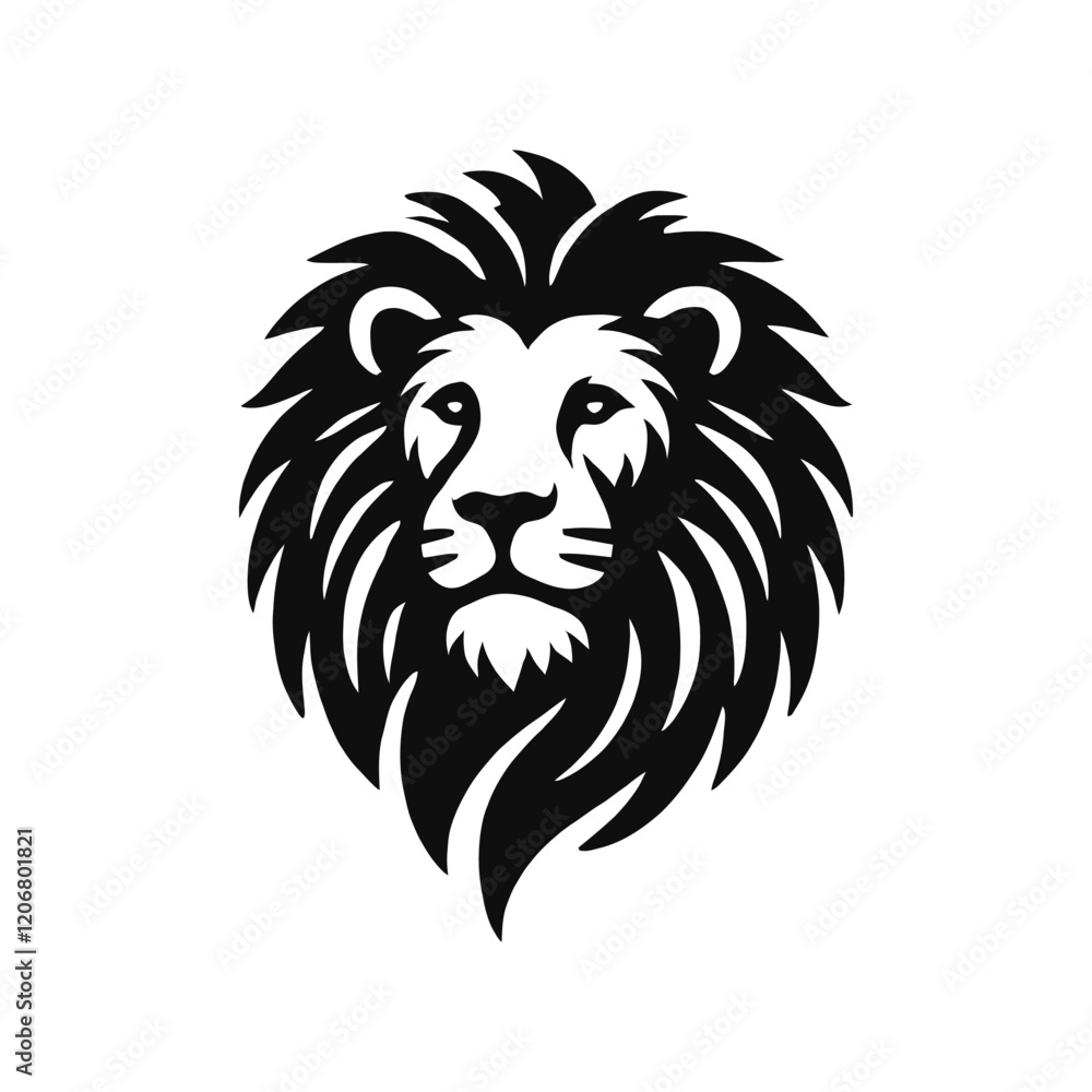 Obraz premium lion head silhouette vector art design 