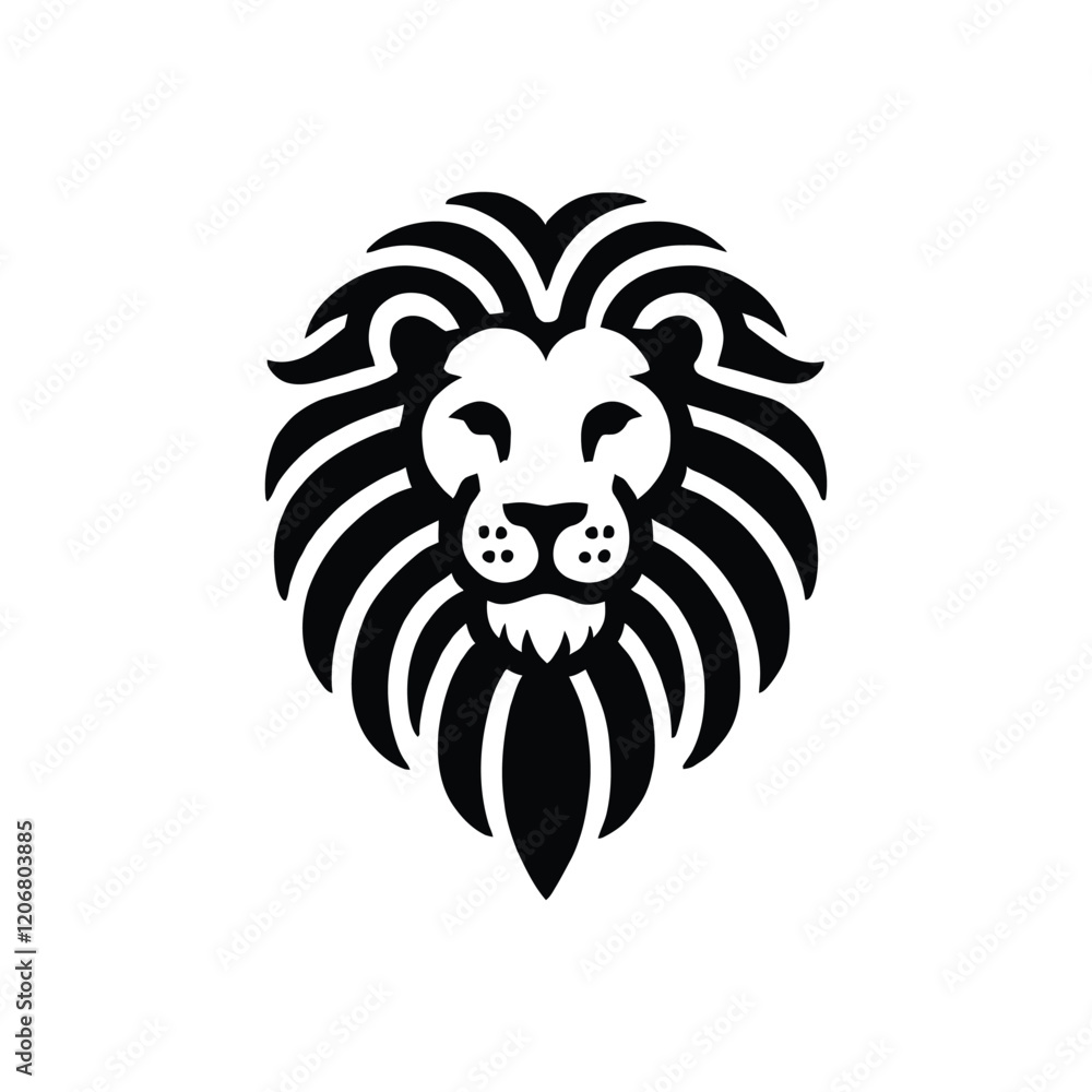 Obraz premium lion head silhouette vector art design 