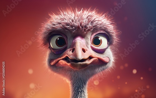 Cute Ostrich Portrait photo