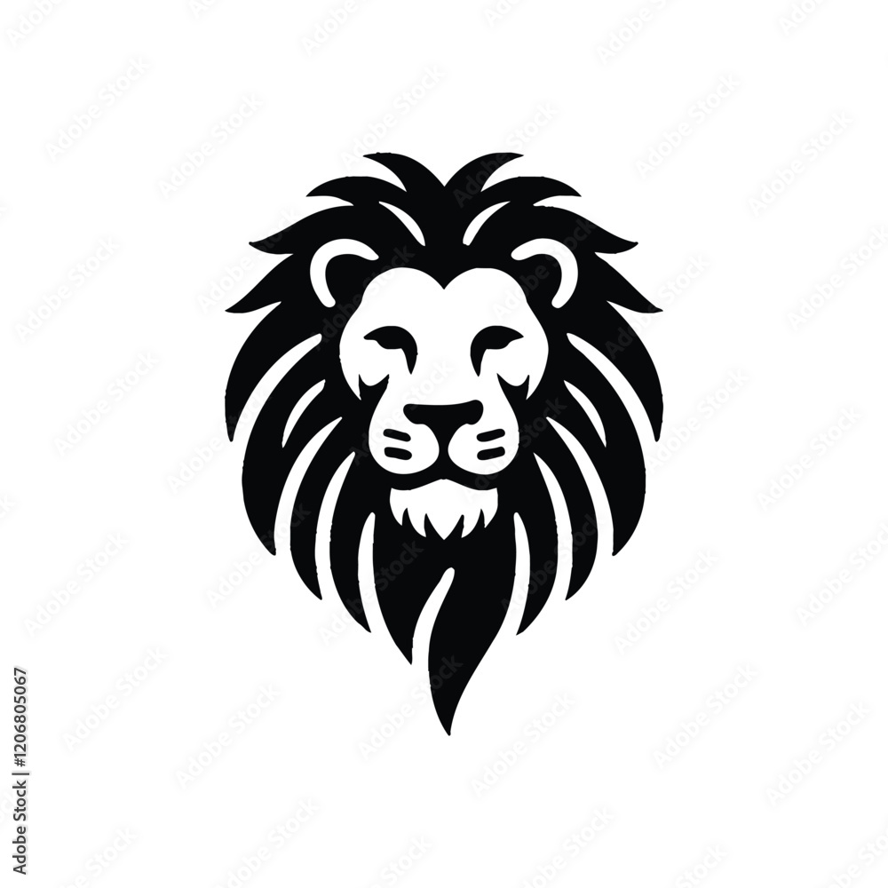 Fototapeta premium lion head silhouette vector art design 