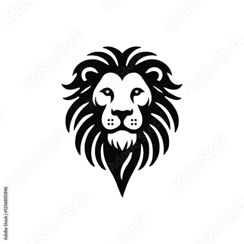 lion head silhouette vector art design
 photo